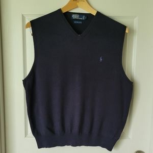 Polo by Ralph Lauren Men navy blue v-neck vest